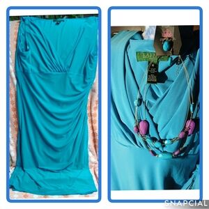 Ralph Lauren Vibrant Blue Dress Plus Necklace Earing Set.